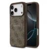 Guess-iPhone 17 Pro-18 Pro-Backcover-PU Leather-4G Classic Logo-Bruin - Thumbnail Image 1