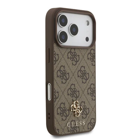 Guess-iPhone 17 Pro-18 Pro-Backcover-MagSafe-Small 4G & Classic Metal Logo-Bruin - Afbeelding 4