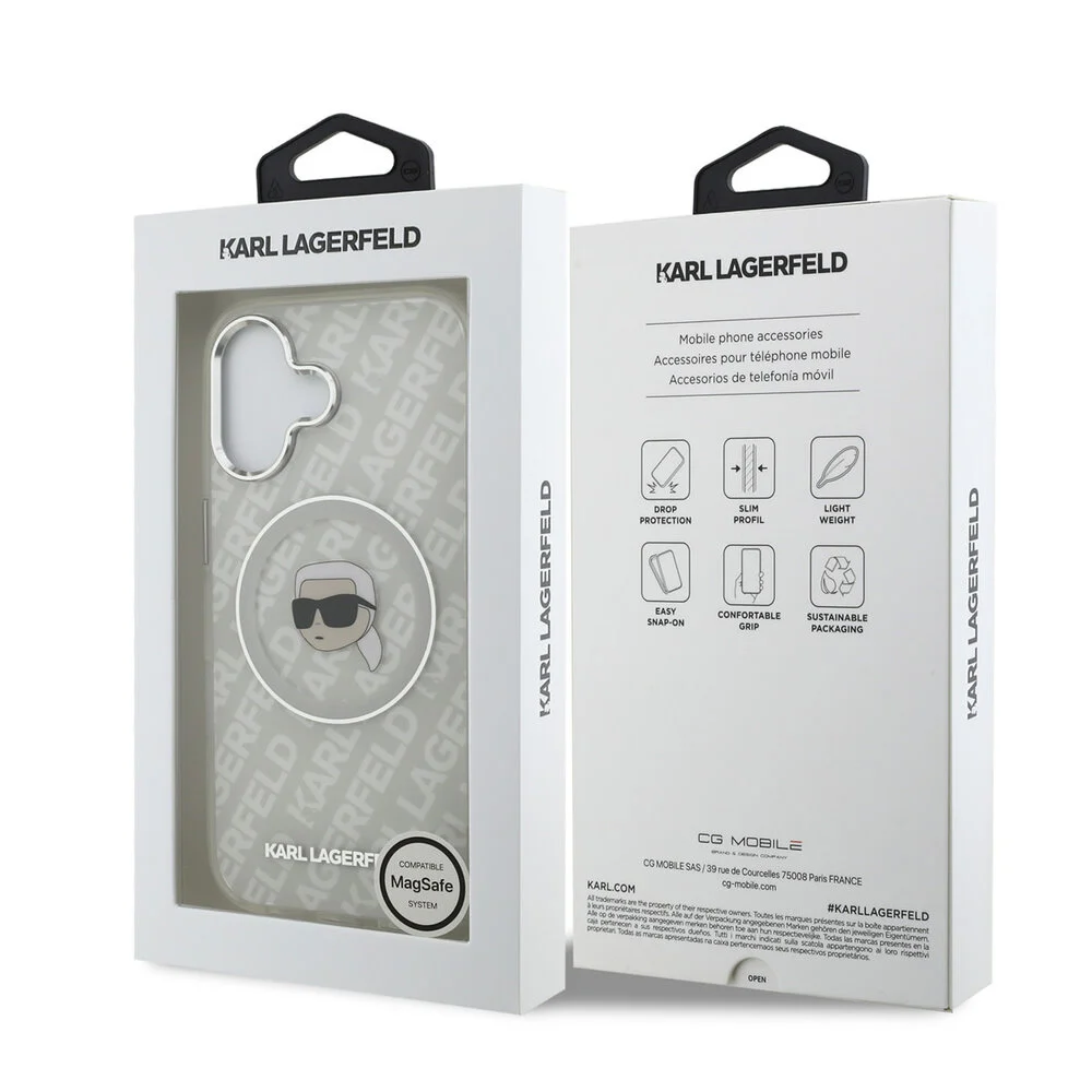 Karl Lagerfeld - Backcover - iPhone 17 - MagSafe - IML Karl Head Logo - Grijs - Afbeelding 8