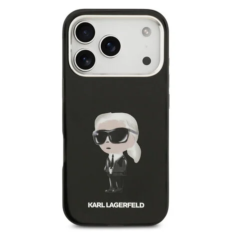 Karl Lagerfeld-Backcover-iPhone 17 Pro-18 pro-MagSafe-IML Aquarelle-Zwart - Afbeelding 3