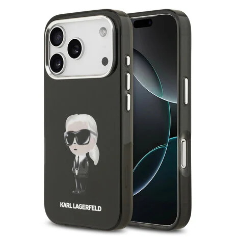 Karl Lagerfeld-Backcover-iPhone 17 Pro-18 pro-MagSafe-IML Aquarelle-Zwart - Afbeelding 1