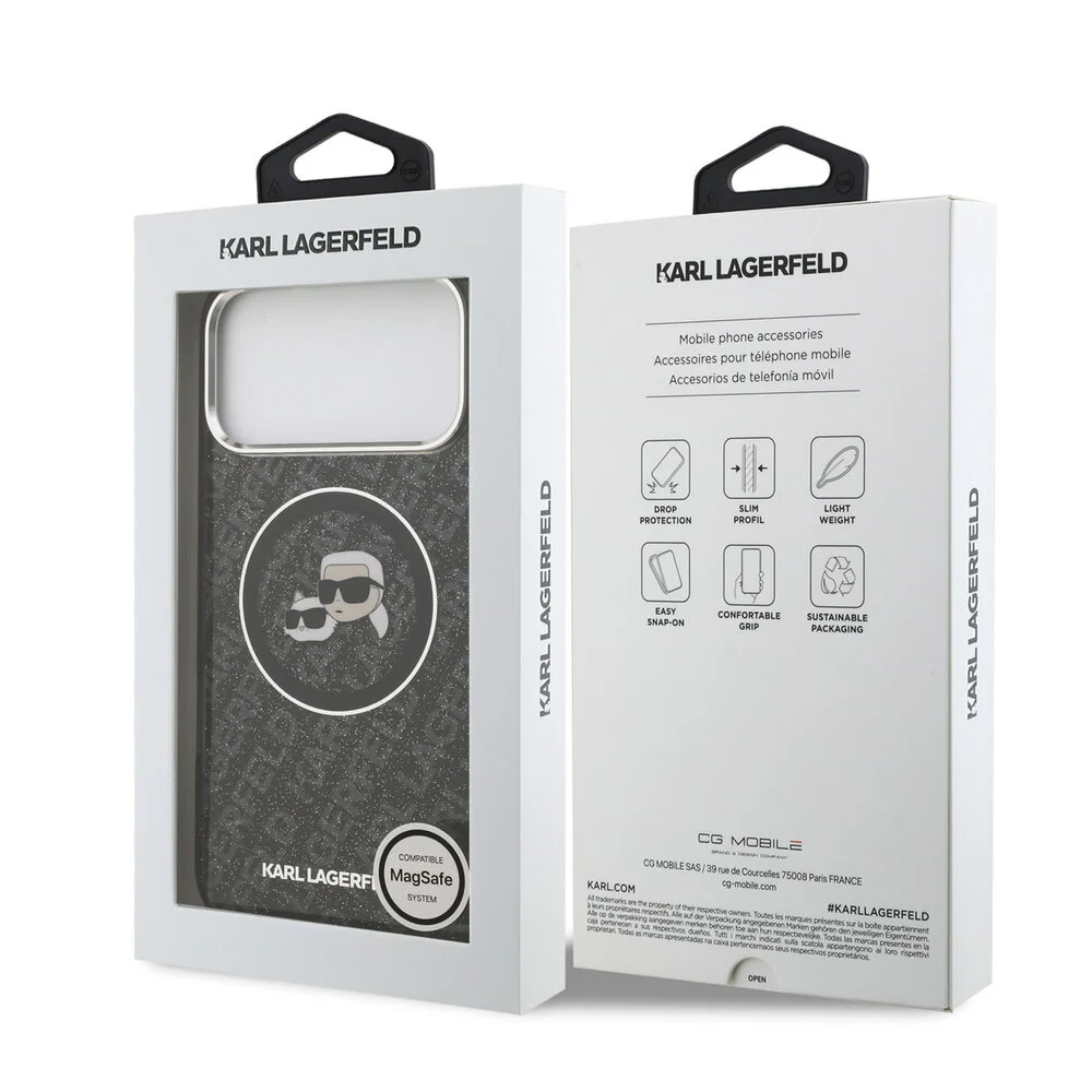 Karl Lagerfeld-Backcover-MagSafe-IML Karl Head Logo-iPhone 17 Pro-18 pro-Zwart - Afbeelding 8