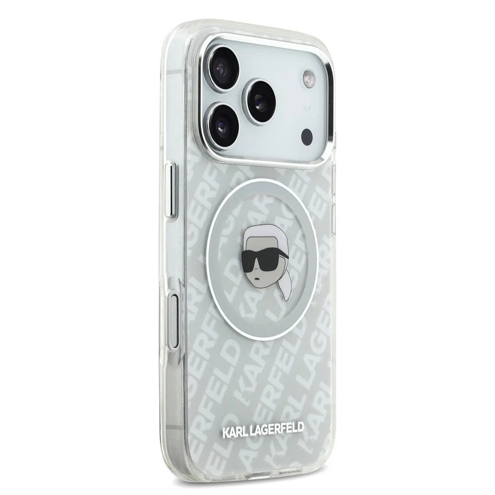Karl Lagerfeld-Backcover-iPhone 17 Pro-18 Pro-MagSafe-IML Karl Head Logo-Wit - Afbeelding 4