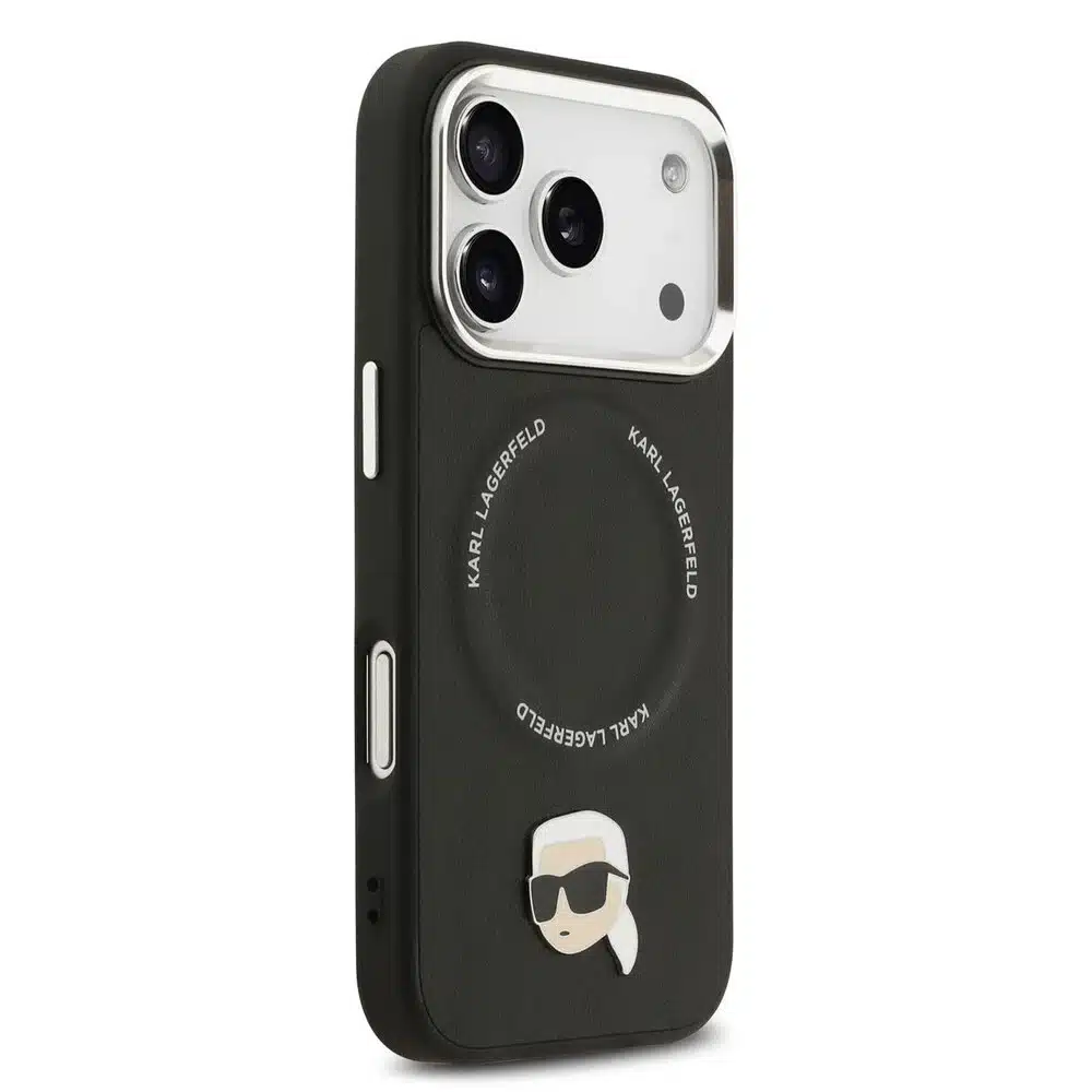Karl Lagerfeld-iPhone 17 Pro Max-18 Pro Max Backcover-MagSafe-K&C Pins-Zwart - Afbeelding 4