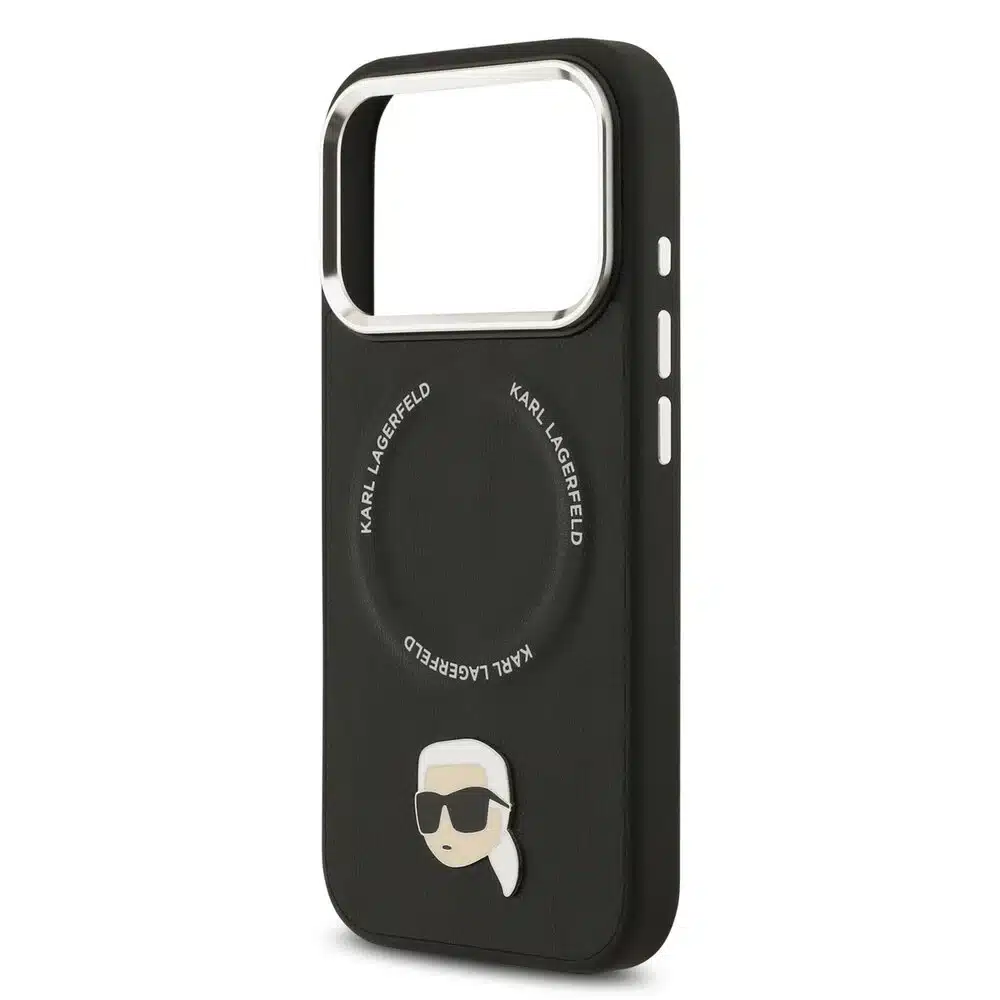 Karl Lagerfeld-iPhone 17 Pro Max-18 Pro Max Backcover-MagSafe-K&C Pins-Zwart - Afbeelding 6