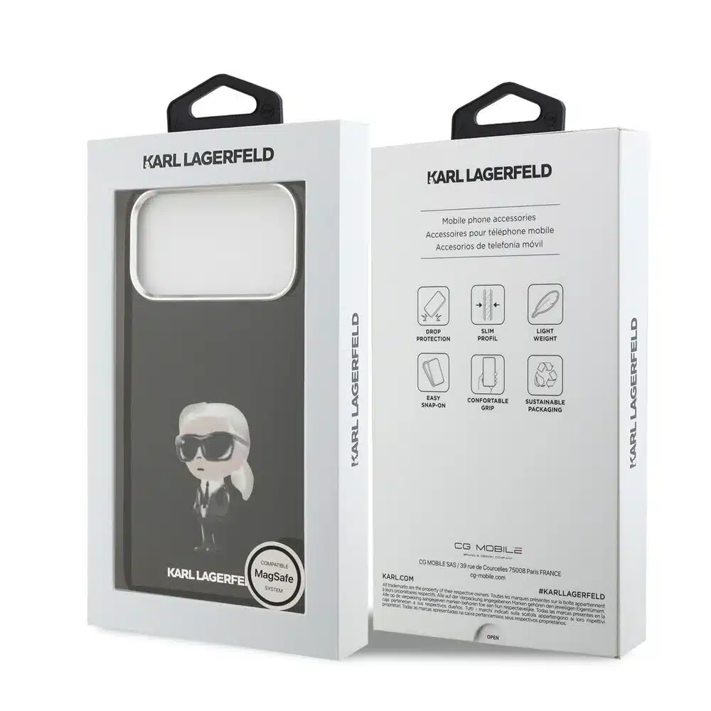 Karl lagerfeld-iPhone 17 Pro Max-18 Pro Max Backcover- MagSafe-IML Aquarelle-Zwart - Afbeelding 8