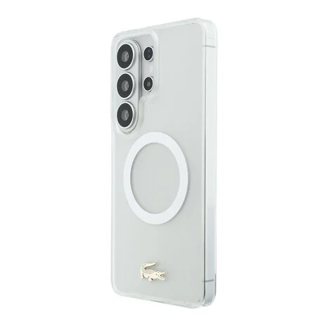 Lacoste - Backcover - Geschikt voor - S26 Ultra - MagSafe – Transparent Case met Frosted Finish – Gold Edge – Wit - Afbeelding 2
