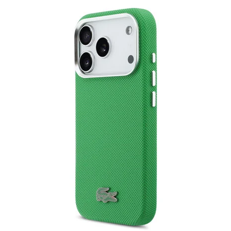Lacoste-Backcover-iPhone 17 Pro-18 Pro-MagSafe-Metal Edges-Iconic-Logo-Estragon-Green - Afbeelding 4