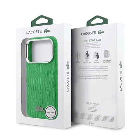 Lacoste-Backcover-iPhone 17 Pro-18 Pro-MagSafe-Metal Edges-Iconic-Logo-Estragon-Green - Afbeelding 5