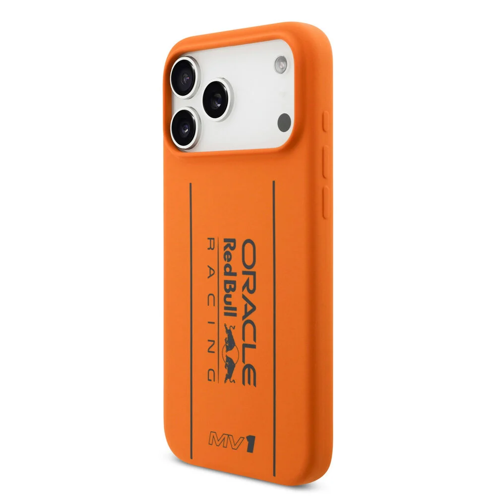 Red Bull Racing-Backcover-iPhone 17 Pro-18 Pro-MagSafe-Liquid Silicone-Big Vertical Logo-Oranje - Afbeelding 2