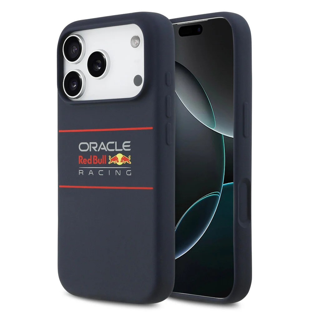 Red Bull Racing-Backcover-iPhone 17 Pro-18 Pro-MagSafe-Liquid Silicon-Horizontal Logo-Navy - Afbeelding 1
