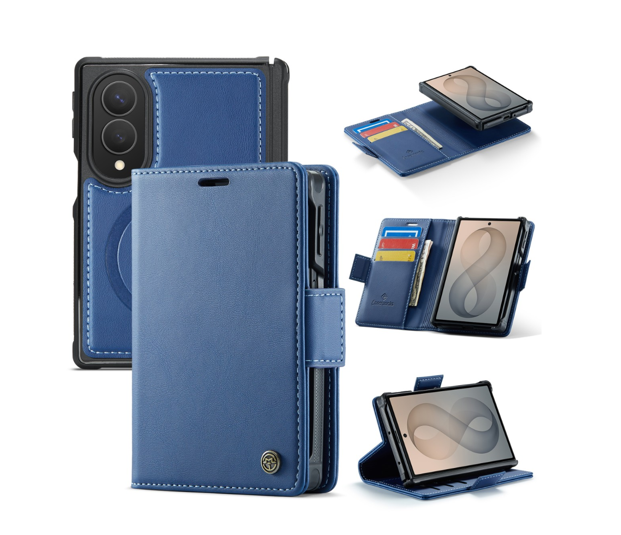 Casemania - Bookcase - Samsung - Z Fold 8 - 2in1- MagSafe - Wallet Case - Blauw - Afbeelding 1