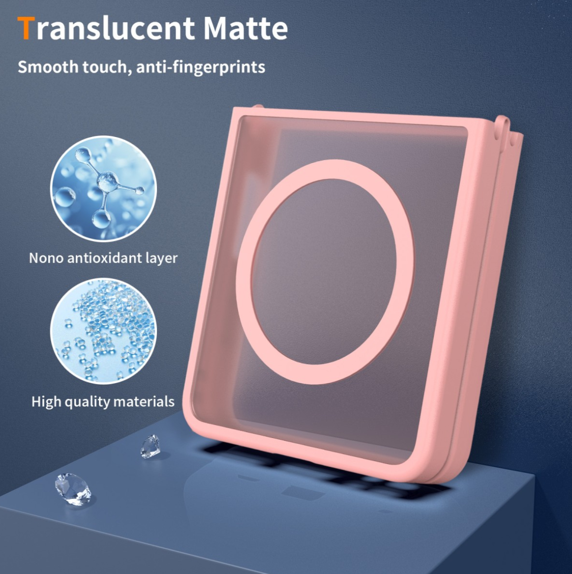 Cityhoesje-Backover MagSafe-Frosted Lens Protection Armor-Geschikt voor Samsung Z Flip 8-LichtRoze - Afbeelding 4