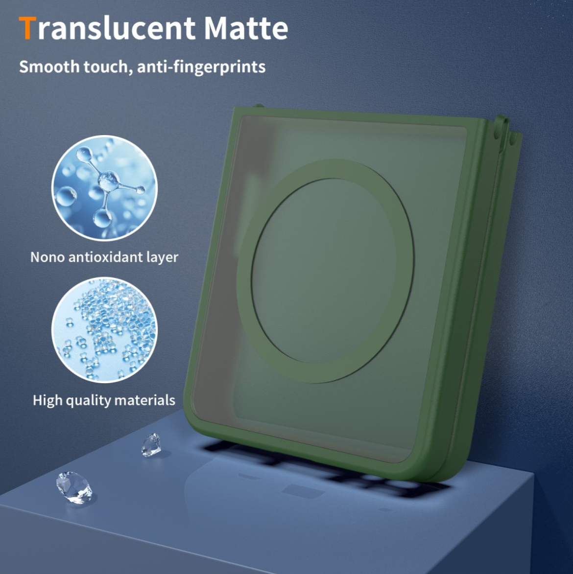 Cityhoesje-Backover MagSafe-Frosted Lens Protection Armor-Geschikt voor Samsung Z Flip 8-Groen - Afbeelding 4