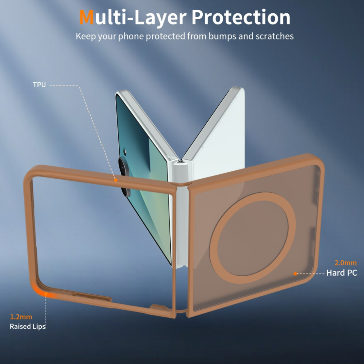 Cityhoesje-Backover MagSafe-Frosted Lens Protection Armor-Geschikt voor Samsung Z Flip 8-Bruin - Afbeelding 3
