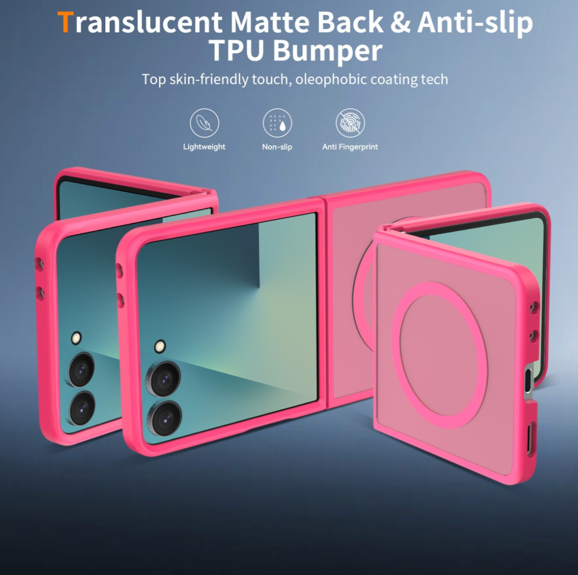 Cityhoesje-Backover-MagSafe-Frosted Lens Protection Armor-Geschikt voor Samsung Z Flip 8-Roze - Afbeelding 2