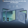 Cityhoesje-Backover MagSafe-Frosted Lens Protection Armor-Geschikt voor Samsung Z Flip 8-Blauw - Thumbnail Image 2