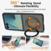 Cityhoesje-Backcover-Magnetic-MagSafe Ring Armor-Geschikt voor Samsung-Z Flip 8-Zwart - Thumbnail Image 2