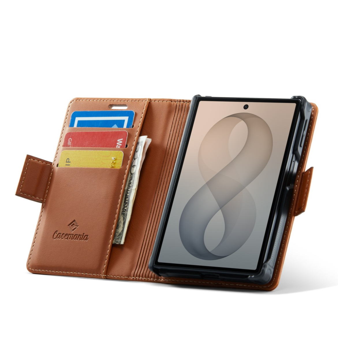 Casemania - Bookcase - Samsung - Z Fold 8 - 2in1- MagSafe - Wallet Case - Bruin - Afbeelding 4