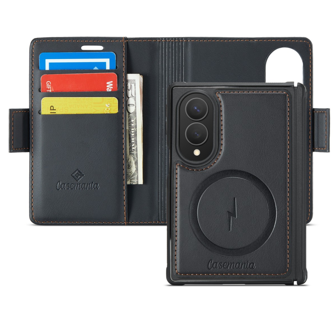 Casemania - Bookcase - Samsung - Z Fold 8 - 2in1- MagSafe - Wallet Case - Zwart - Afbeelding 2