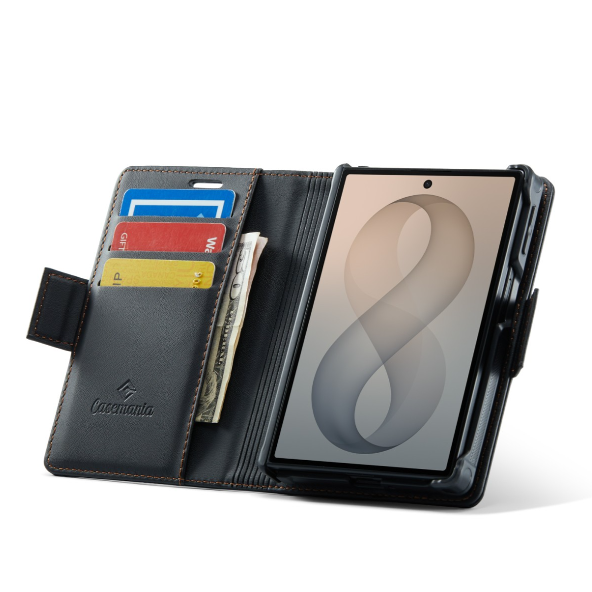 Casemania - Bookcase - Samsung - Z Fold 8 - 2in1- MagSafe - Wallet Case - Zwart - Afbeelding 6