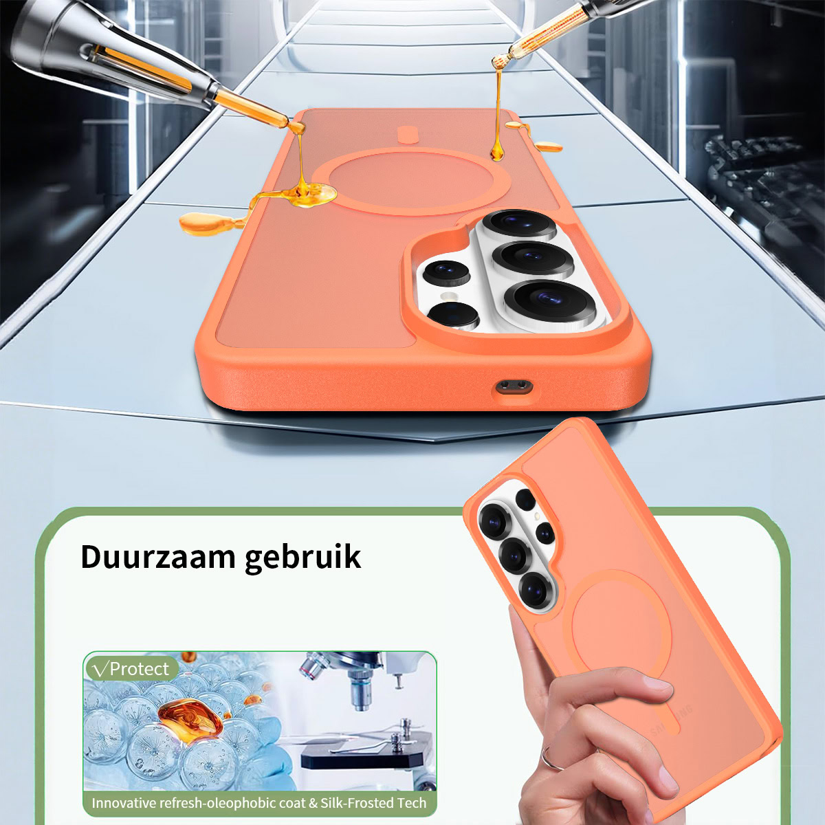 Solidenz FrostMag Samsung Galaxy S26 Ultra hoesje – Oranje - Afbeelding 4