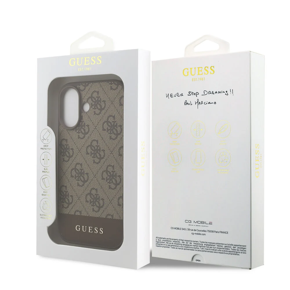 Guess - Backcover - iPhone 17 – 4G Bottom Stripe – Bruin - Afbeelding 8