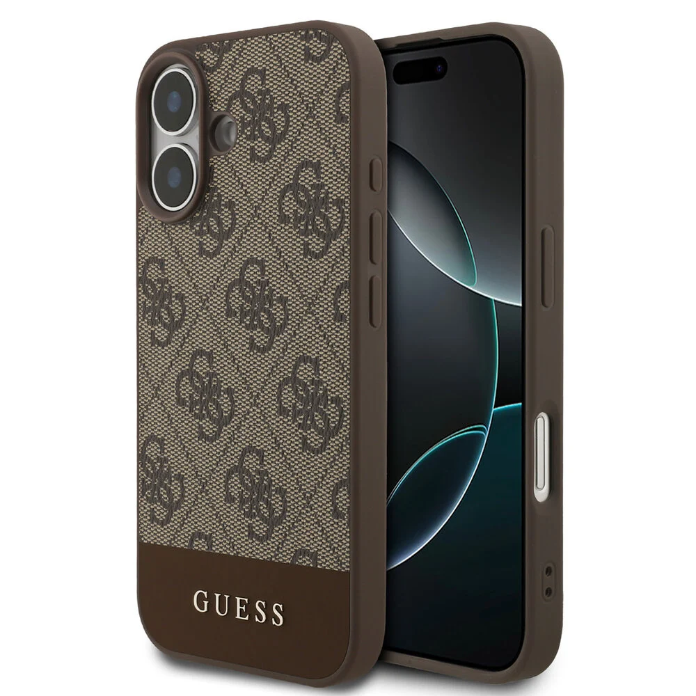 Guess - Backcover - iPhone 17 – 4G Bottom Stripe – Bruin - Afbeelding 1