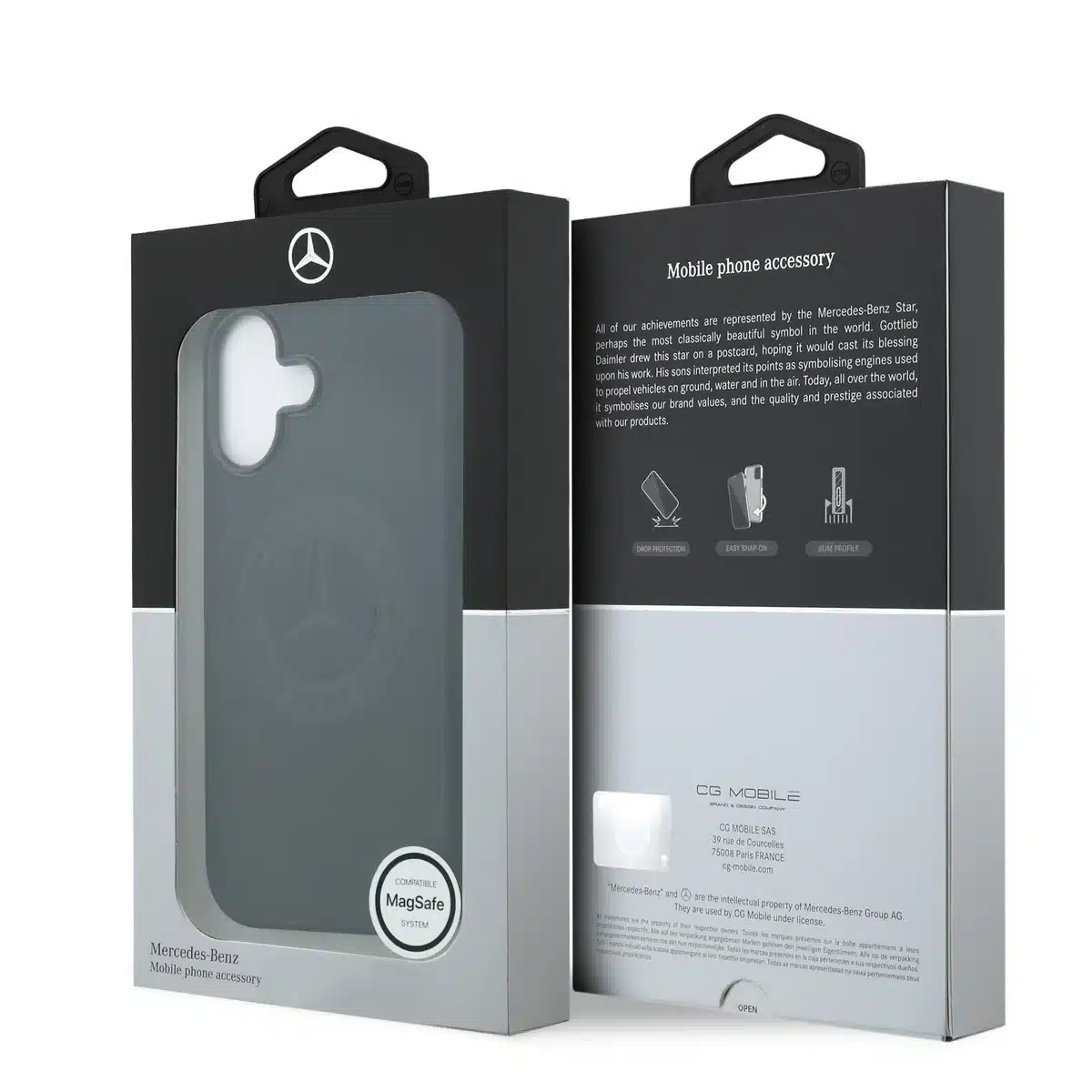 Mercedes-Benz - Backcover - iPhone 17 Backcove - Genuine Leather - MagSafe - Vintage Logo – Zwart - Afbeelding 8