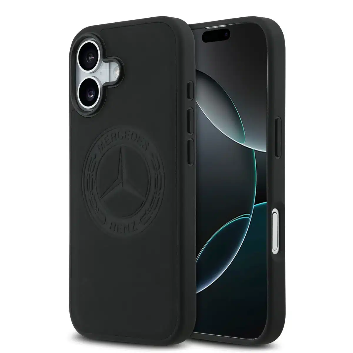 Mercedes-Benz - Backcover - iPhone 17 Backcove - Genuine Leather - MagSafe - Vintage Logo – Zwart - Afbeelding 1