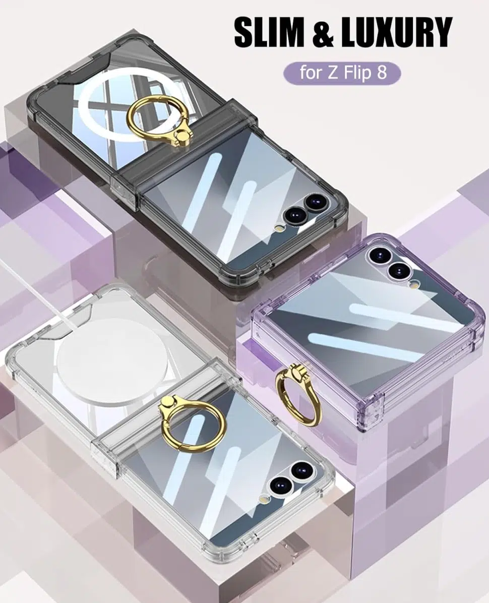 Cityhoesje-Backcover-Geschikt voor Samsung Z Flip 8-MagSafe-Transparant-Zwart - Afbeelding 3