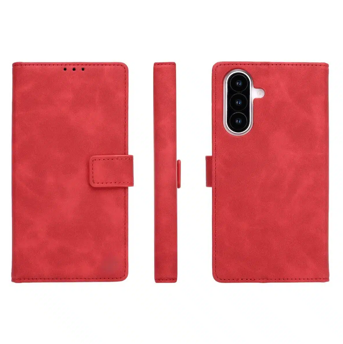 Cityhoesje-Bookcase-Suede-Style Wallet-Geschikt voor Samsung-S26 FE-Rood - Afbeelding 2