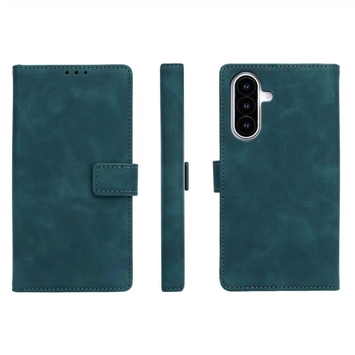 Cityhoesje-Bookcase-Suede-Style Wallet-Geschikt voor Samsung-S26 FE-Groen - Afbeelding 2