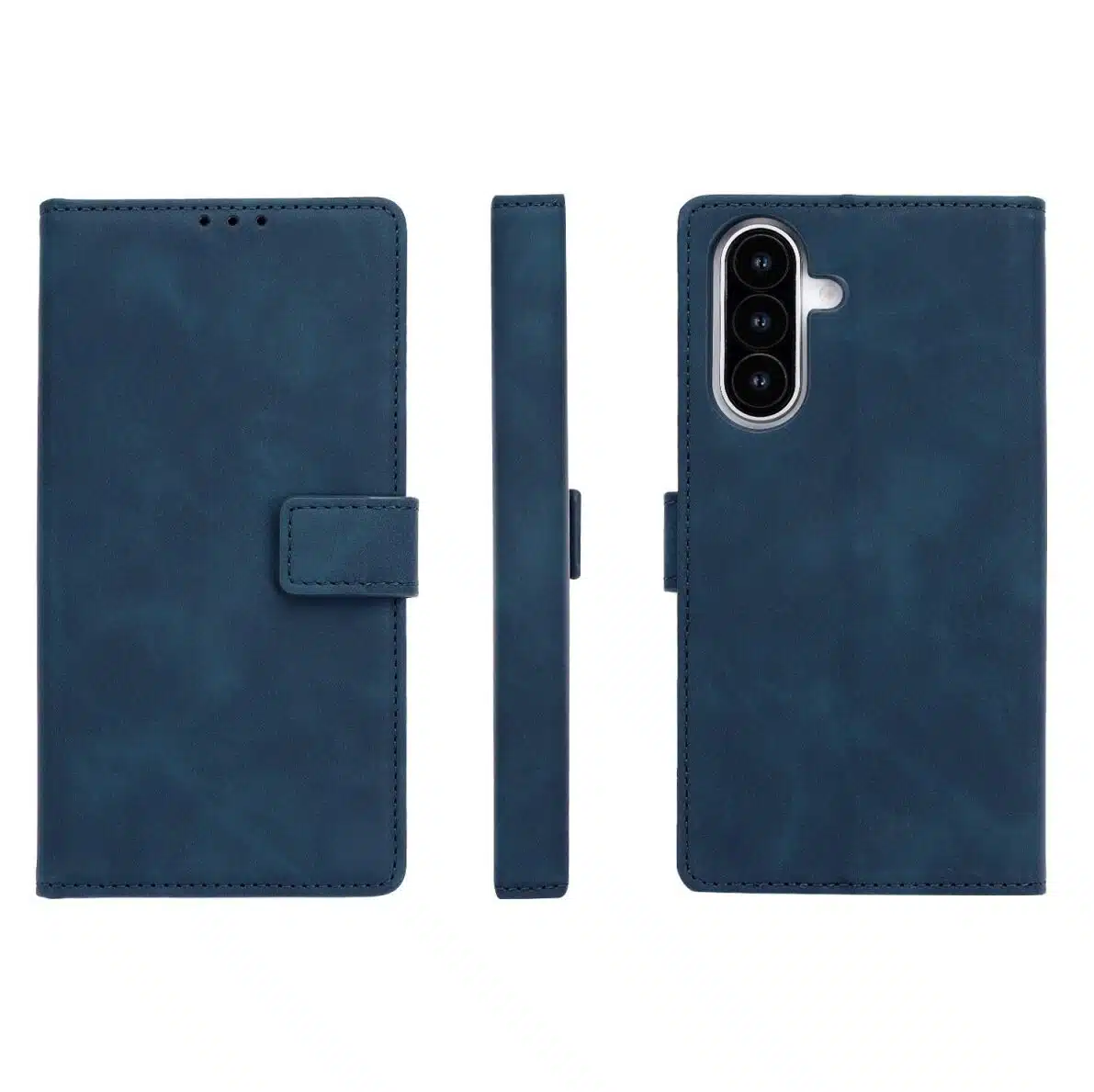 Cityhoesje-Bookcase-Suede-Style Wallet-Geschikt voor Samsung-S26 FE-DonkerBlauw - Afbeelding 2