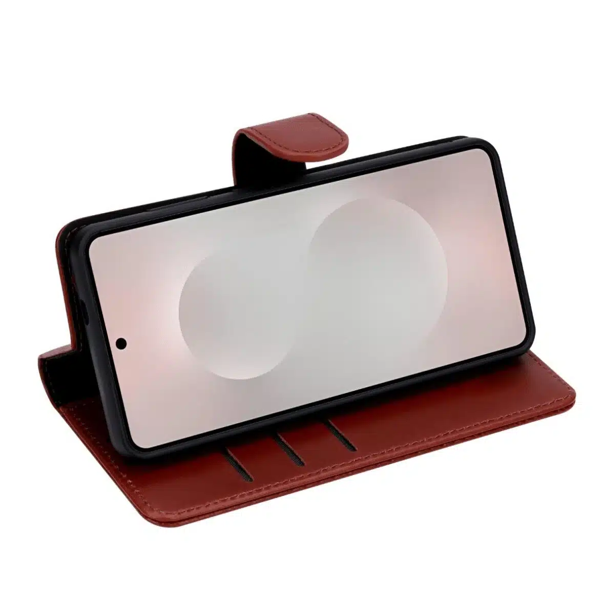 Cityhoesje-Bookcase-Geschikt voor Samsung A57-Leather-Magsafe-Walnut Bruin - Afbeelding 3