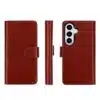 Cityhoesje-Bookcase-Geschikt voor Samsung A57-Leather-Magsafe-Walnut Bruin - Thumbnail Image 4