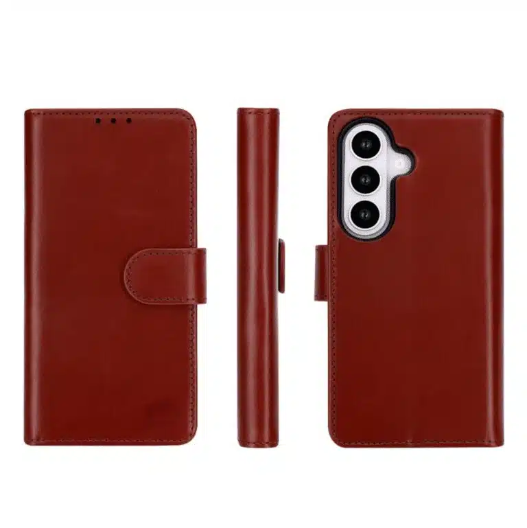 Cityhoesje-Bookcase-Geschikt voor Samsung A57-Leather-Magsafe-Walnut Bruin - Afbeelding 4