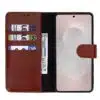 Cityhoesje-Bookcase-Geschikt voor Samsung A57-Leather-Magsafe-Walnut Bruin - Thumbnail Image 5