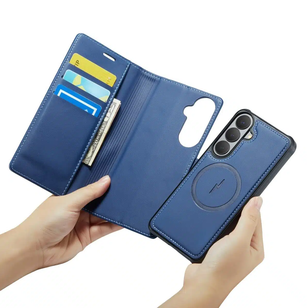 Cityhoesje-Bookcase-2-in-1 Magnetic MagSafe-Geschikt voor Samsung S26 FE-Blauw - Afbeelding 1