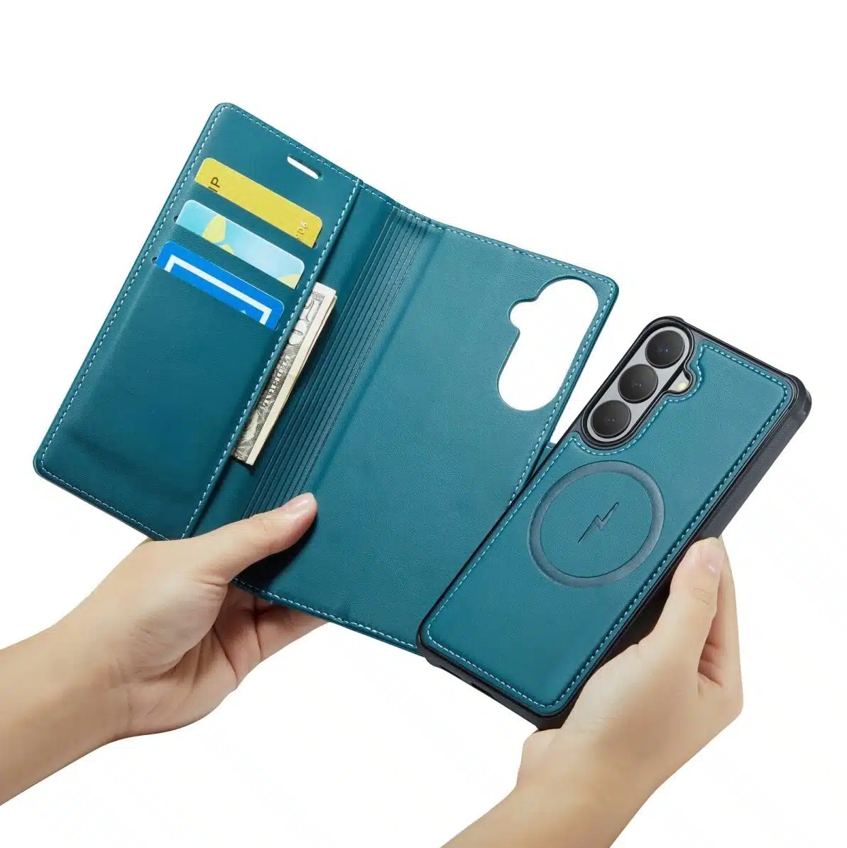 Cityhoesje-Bookcase-2-in-1 Magnetic MagSafe-Geschikt voor Samsung S26 FE-Groen - Afbeelding 1