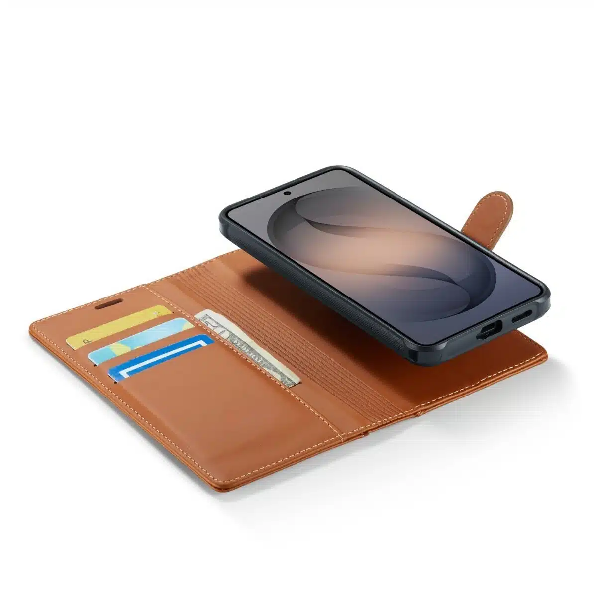 Cityhoesje-Bookcase-2-in-1 Magnetic MagSafe-Geschikt voor Samsung S26 FE-Bruin - Afbeelding 3