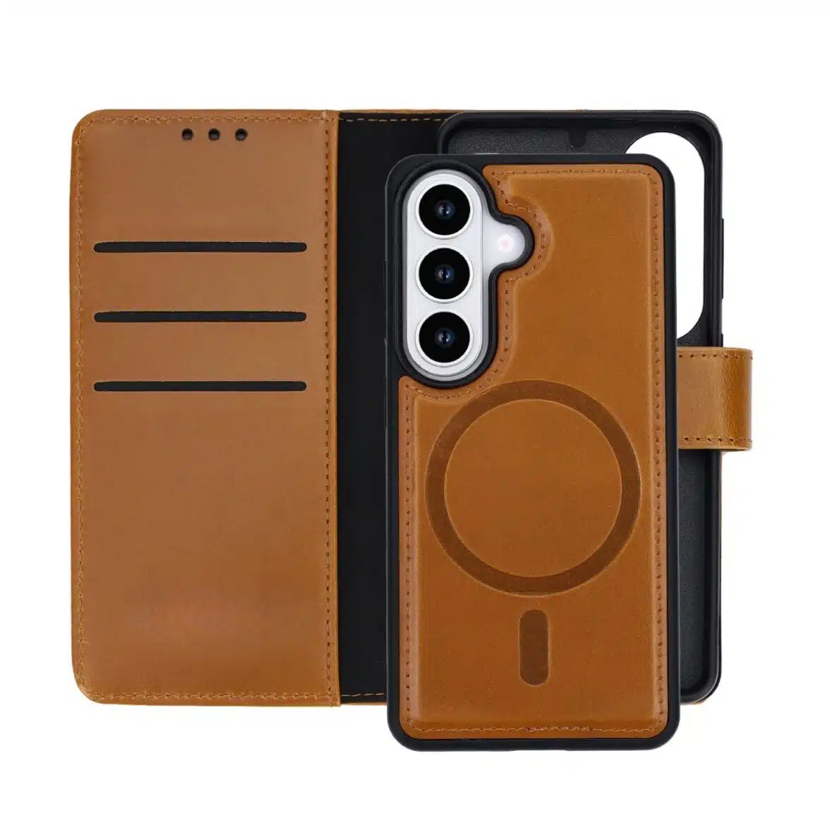 Cityhoesje-Bookcase-Geschikt voor Samsung Galaxy A57-2-in-1-Leer-Magsafe-Licht Bruin - Afbeelding 4