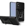 Cityhoesje-Backcover-Kickstand Ring Armor-Cam/Lens Protect-Geschikt voor Samsung Galaxy S26 FE-Zwart - Thumbnail Image 1