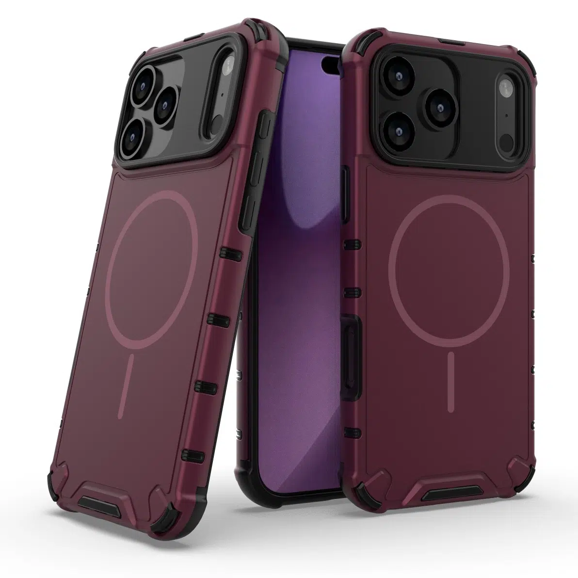 Cityhoesje-Backcover-Tough Armored Magnetic MagSafe-iPhone 18 Pro-17 Pro-Bordeaux - Afbeelding 4