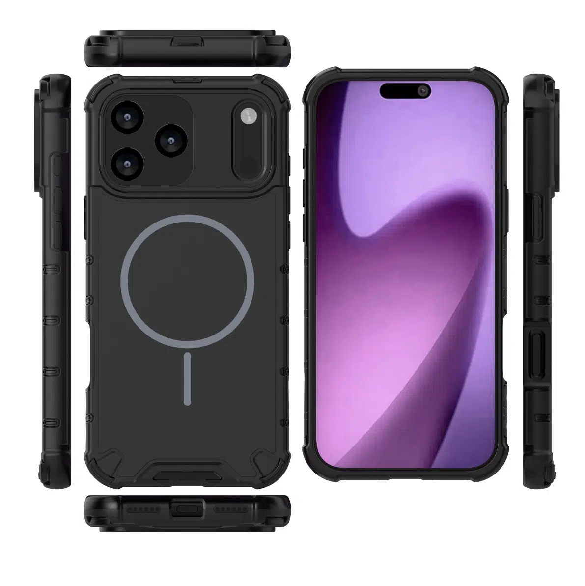 Cityhoesje-Backcover-Tough Armored Magnetic MagSafe-iPhone 18 Pro-17 Pro-Zwart - Afbeelding 3