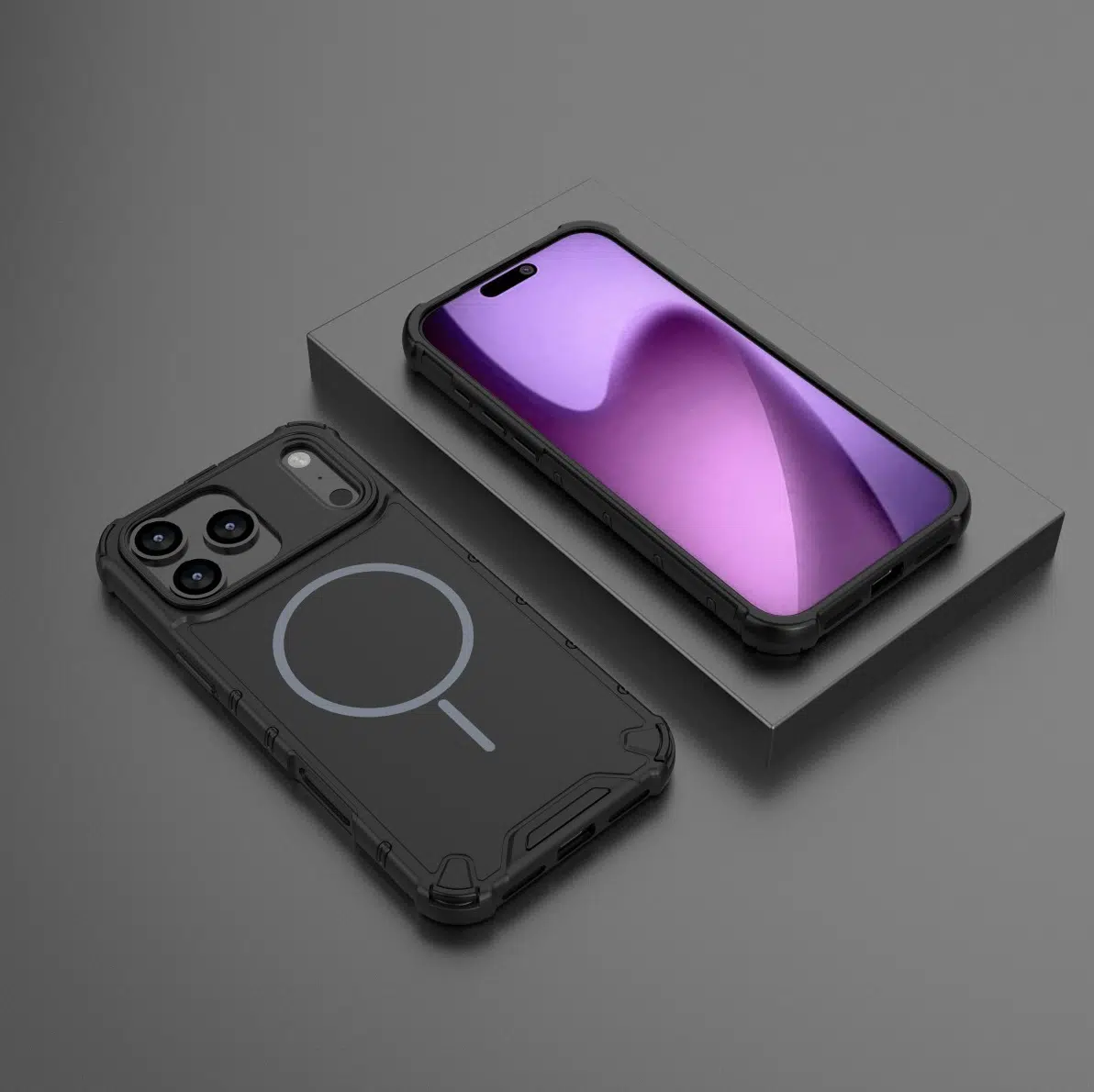 Cityhoesje-Backcover-Tough Armored Magnetic MagSafe-iPhone 18 Pro-17 Pro-Zwart - Afbeelding 4