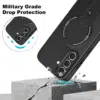 Cityhoesje-Backcover-Carbon Opklapbare Kickstand geschikt voor Samsung A18-A17-A16-Zwart - Thumbnail Image 3