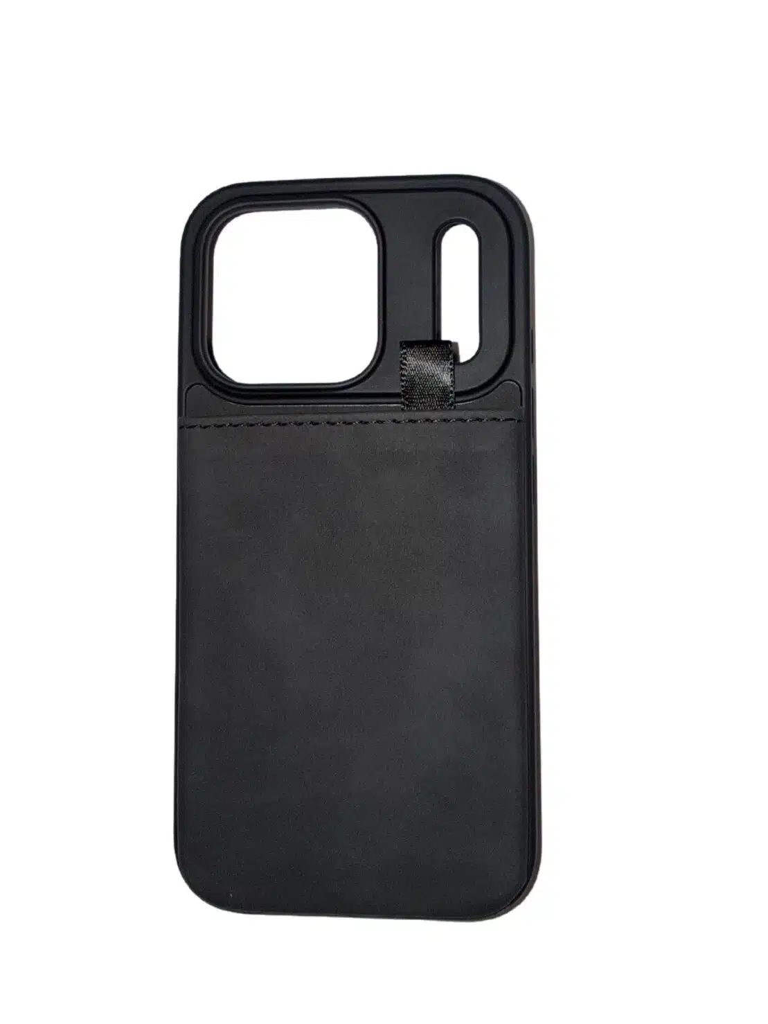 Cityhoesje-Backcover-Suédine Card Holder iphone 17 Pro-18 Pro-Zwart - Afbeelding 1