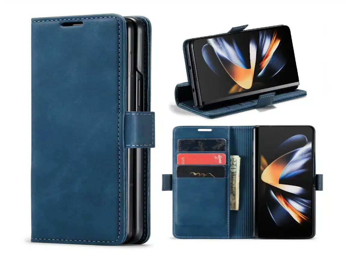Cityhoesje-Bookcase-Geschikt voor Samsung Z Fold 8-Donker Blauw - Afbeelding 1