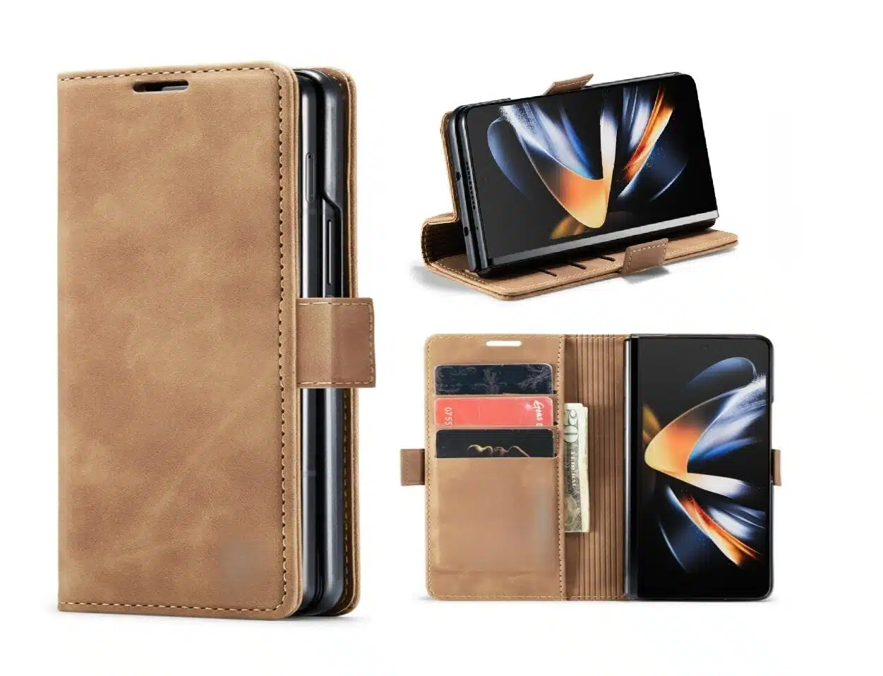Cityhoesje-Bookcase-Geschikt voor Samsung Z Fold 8-Bruin - Afbeelding 1